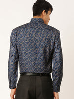 Thumbnail for Jainish Navy Men's Cotton Printed Formal Shirt's ( SF 756Navy ) - Distacart