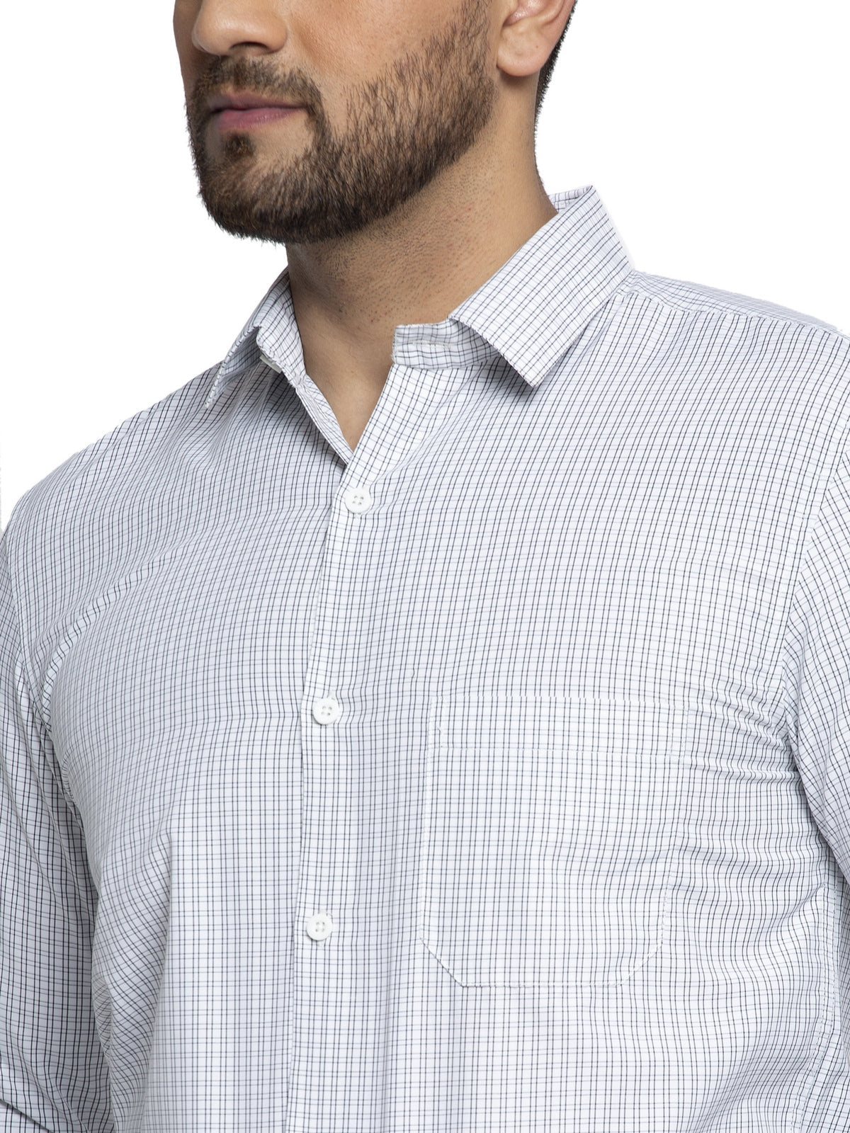 Jainish Black Men's Cotton Checked Formal Shirt's ( SF 758Black ) - Distacart