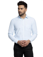 Thumbnail for Jainish Blue Men's Cotton Checked Formal Shirt's ( SF 758Sky ) - Distacart