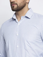 Thumbnail for Jainish Blue Men's Cotton Striped Formal Shirt's ( SF 759Light-Blue ) - Distacart