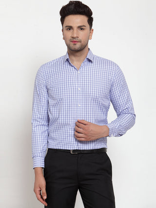 Jainish Blue Men's Cotton Checked Formal Shirt's ( SF 760Blue ) - Distacart
