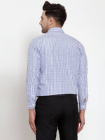 Thumbnail for Jainish Blue Men's Cotton Checked Formal Shirt's ( SF 760Sky ) - Distacart