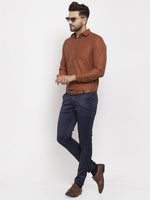 Thumbnail for Jainish Brown Men's Cotton Polka Dots Formal Shirt's ( SF 761Brown ) - Distacart
