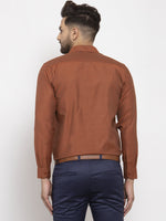 Thumbnail for Jainish Brown Men's Cotton Polka Dots Formal Shirt's ( SF 761Brown ) - Distacart