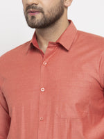 Thumbnail for Jainish Orange Men's Cotton Polka Dots Formal Shirt's ( SF 761Keshar ) - Distacart