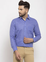Thumbnail for Jainish Blue Men's Dobby Solid Formal Shirts ( SF 762Blue ) - Distacart