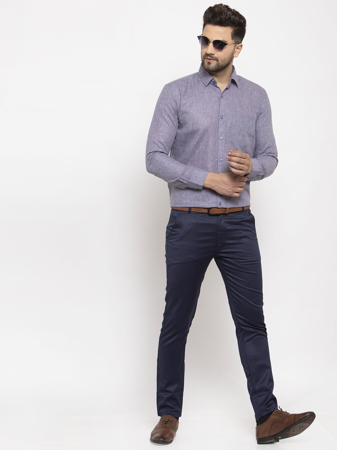 Jainish Grey Men's Dobby Solid Formal Shirts ( SF 762Grey ) - Distacart