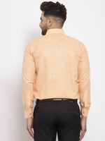 Thumbnail for Jainish Orange Men's Dobby Solid Formal Shirts ( SF 762Light-Orange ) - Distacart