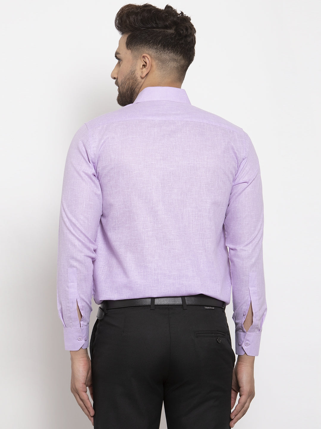Jainish Purple Men's Dobby Solid Formal Shirts ( SF 762Light-Purple ) - Distacart