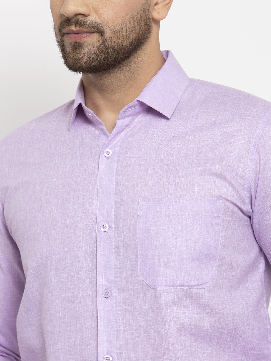 Jainish Purple Men's Dobby Solid Formal Shirts ( SF 762Light-Purple ) - Distacart