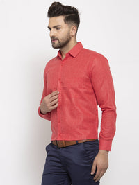 Thumbnail for Jainish Red Men's Dobby Solid Formal Shirts ( SF 762Red ) - Distacart