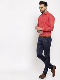 Thumbnail for Jainish Red Men's Dobby Solid Formal Shirts ( SF 762Red ) - Distacart