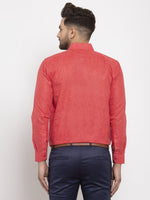 Thumbnail for Jainish Red Men's Dobby Solid Formal Shirts ( SF 762Red ) - Distacart