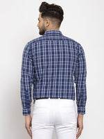 Thumbnail for Jainish Blue Men's Cotton Checked Formal Shirt's ( SF 764Blue ) - Distacart