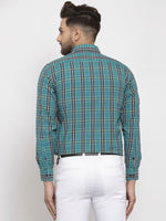 Thumbnail for Jainish Green Men's Cotton Checked Formal Shirt's ( SF 764Green ) - Distacart