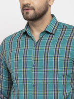 Thumbnail for Jainish Green Men's Cotton Checked Formal Shirt's ( SF 764Green ) - Distacart