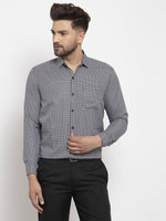 Thumbnail for Jainish Black Men's Cotton Checked Formal Shirt's ( SF 765Black ) - Distacart