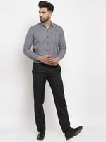 Thumbnail for Jainish Black Men's Cotton Checked Formal Shirt's ( SF 765Black ) - Distacart