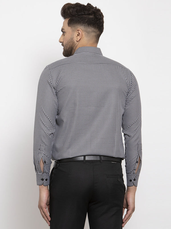 Jainish Black Men's Cotton Checked Formal Shirt's ( SF 765Black ) - Distacart