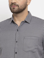 Thumbnail for Jainish Black Men's Cotton Checked Formal Shirt's ( SF 765Black ) - Distacart