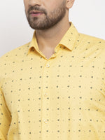 Thumbnail for Jainish Yellow Men's Cotton Printed Formal Shirt's ( SF 766Yellow ) - Distacart