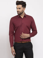 Thumbnail for Jainish Maroon Men's Cotton Geometric Formal Shirt's ( SF 767Maroon ) - Distacart