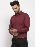 Thumbnail for Jainish Maroon Men's Cotton Geometric Formal Shirt's ( SF 767Maroon ) - Distacart