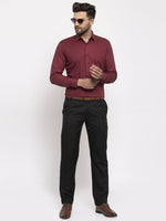 Thumbnail for Jainish Maroon Men's Cotton Geometric Formal Shirt's ( SF 767Maroon ) - Distacart