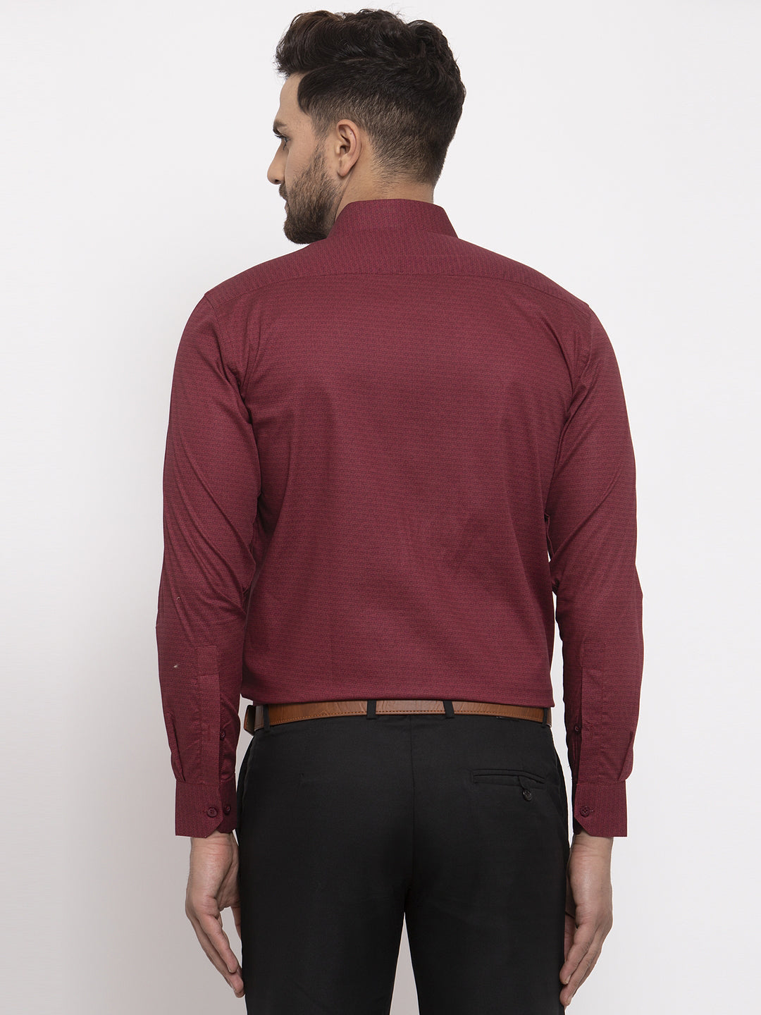 Jainish Maroon Men's Cotton Geometric Formal Shirt's ( SF 767Maroon ) - Distacart