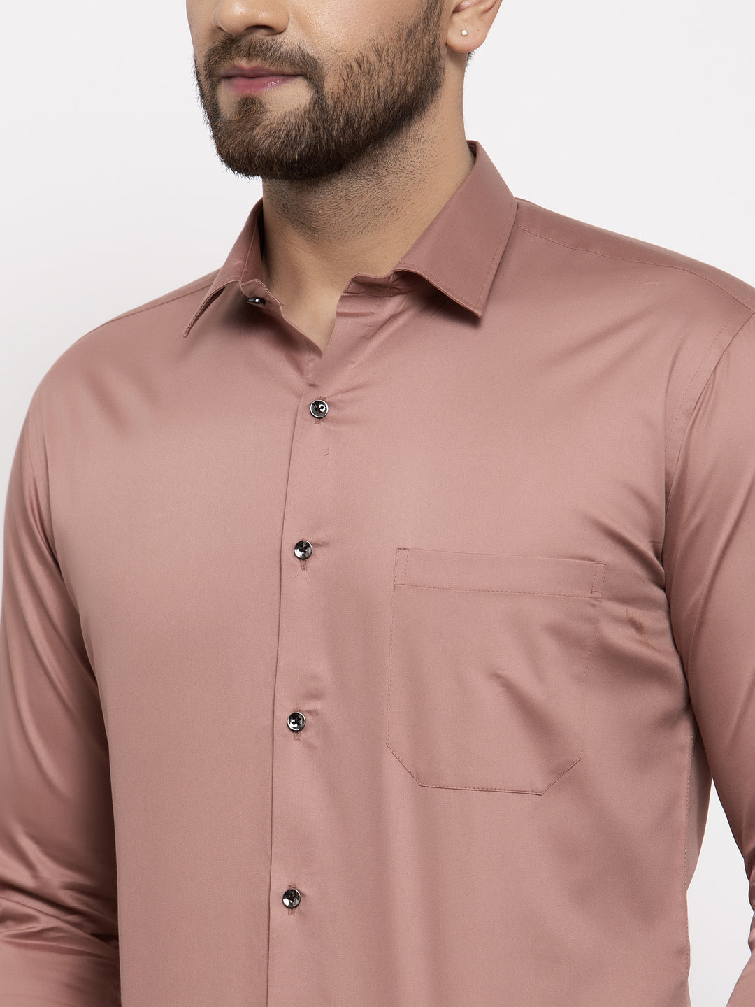 Jainish Brown Men's Cotton Solid Formal Shirt's ( SF 768Brown ) - Distacart