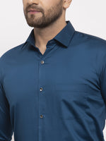 Thumbnail for Jainish Navy Men's Cotton Solid Formal Shirt's ( SF 768Navy ) - Distacart