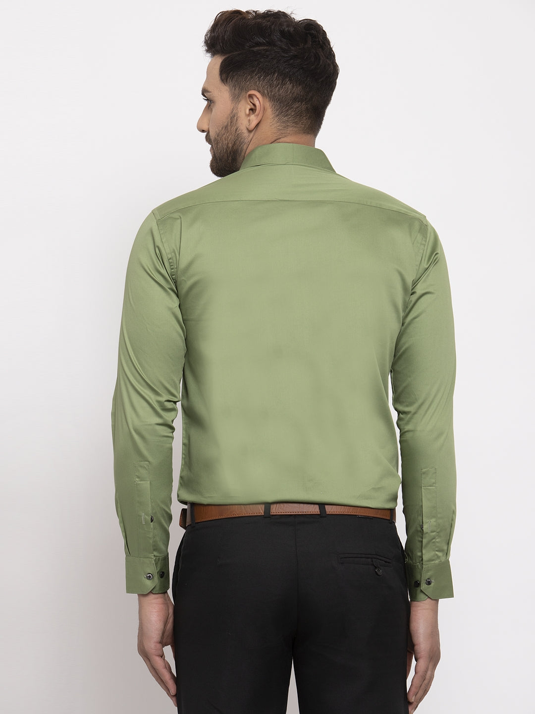 Jainish Olive Men's Cotton Solid Formal Shirt's ( SF 768Olive ) - Distacart
