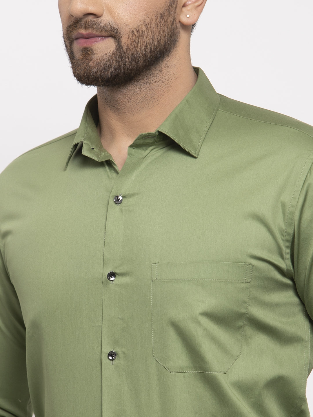 Jainish Olive Men's Cotton Solid Formal Shirt's ( SF 768Olive ) - Distacart