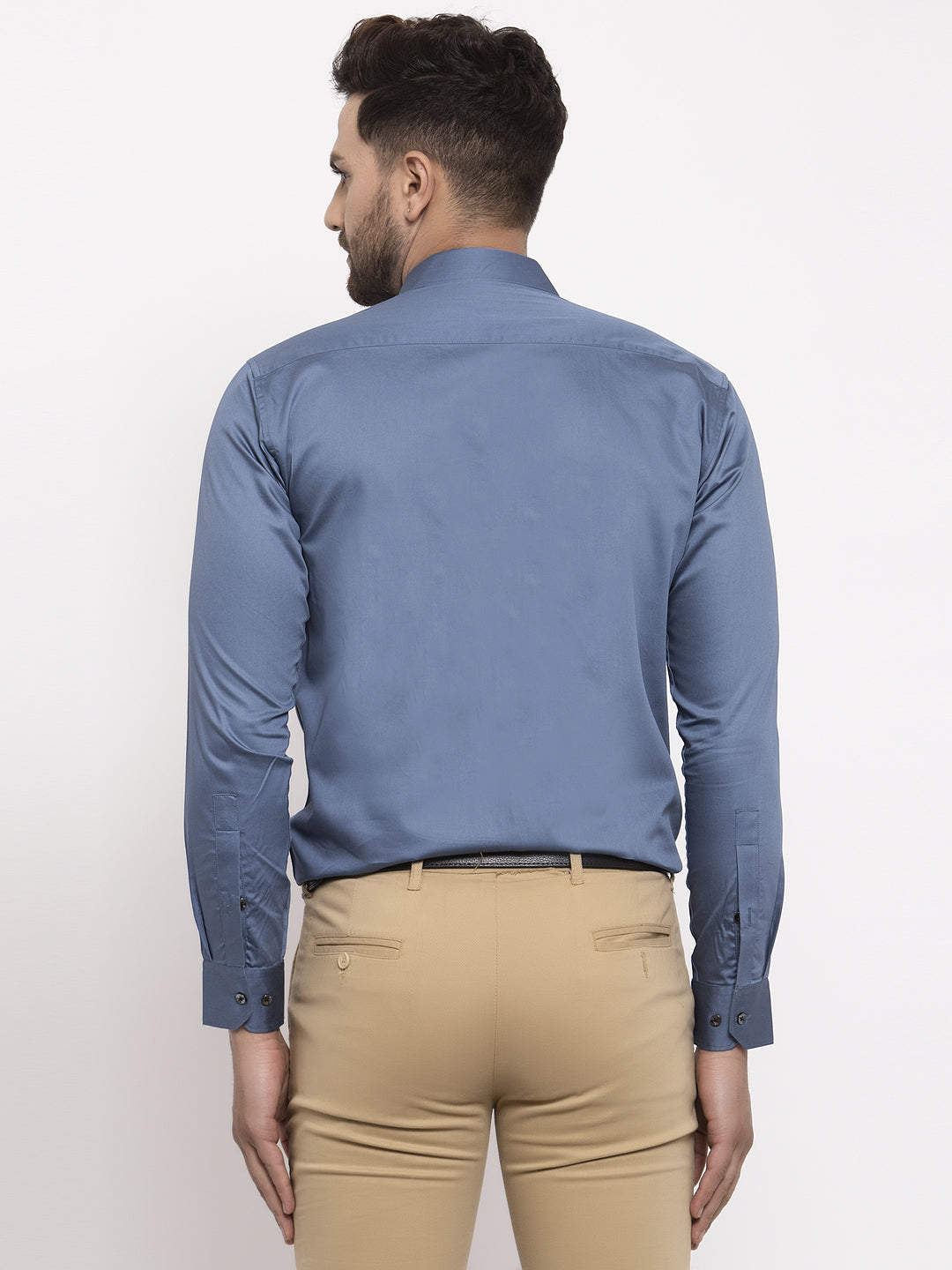 Jainish Navy Men's Cotton Solid Formal Shirt's ( SF 768Teal ) - Distacart
