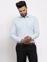 Thumbnail for Jainish Blue Men's Cotton Striped Formal Shirt's ( SF 770Sky ) - Distacart