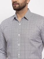 Thumbnail for Jainish Black Men's Cotton Geometric Formal Shirt's ( SF 771Black ) - Distacart