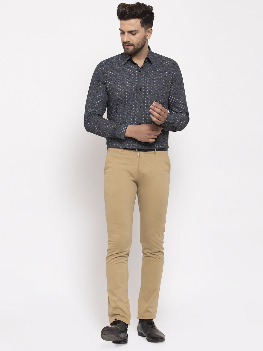Jainish Black Men's Cotton Printed Formal Shirt's ( SF 772Black ) - Distacart