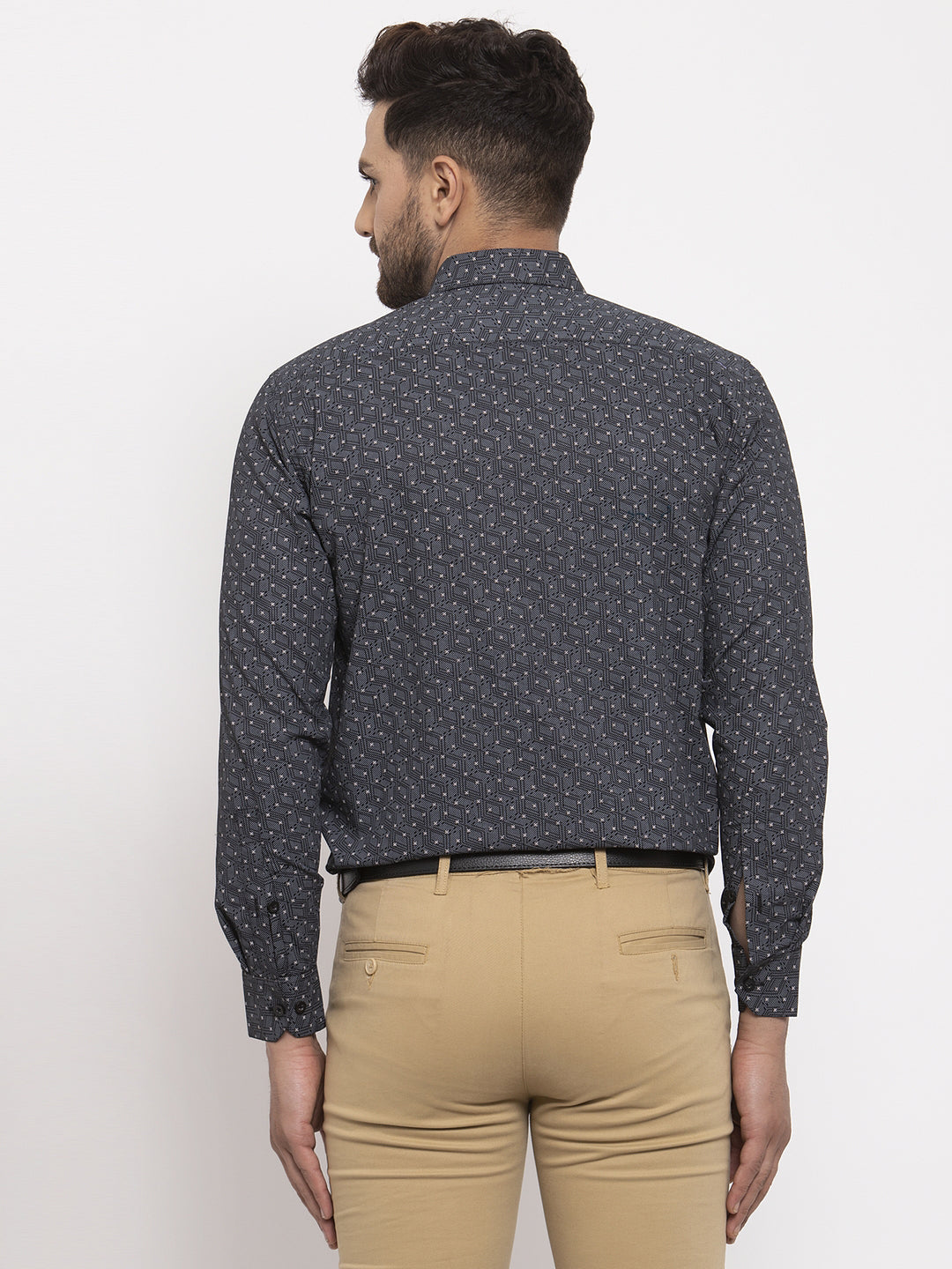 Jainish Black Men's Cotton Printed Formal Shirt's ( SF 772Black ) - Distacart