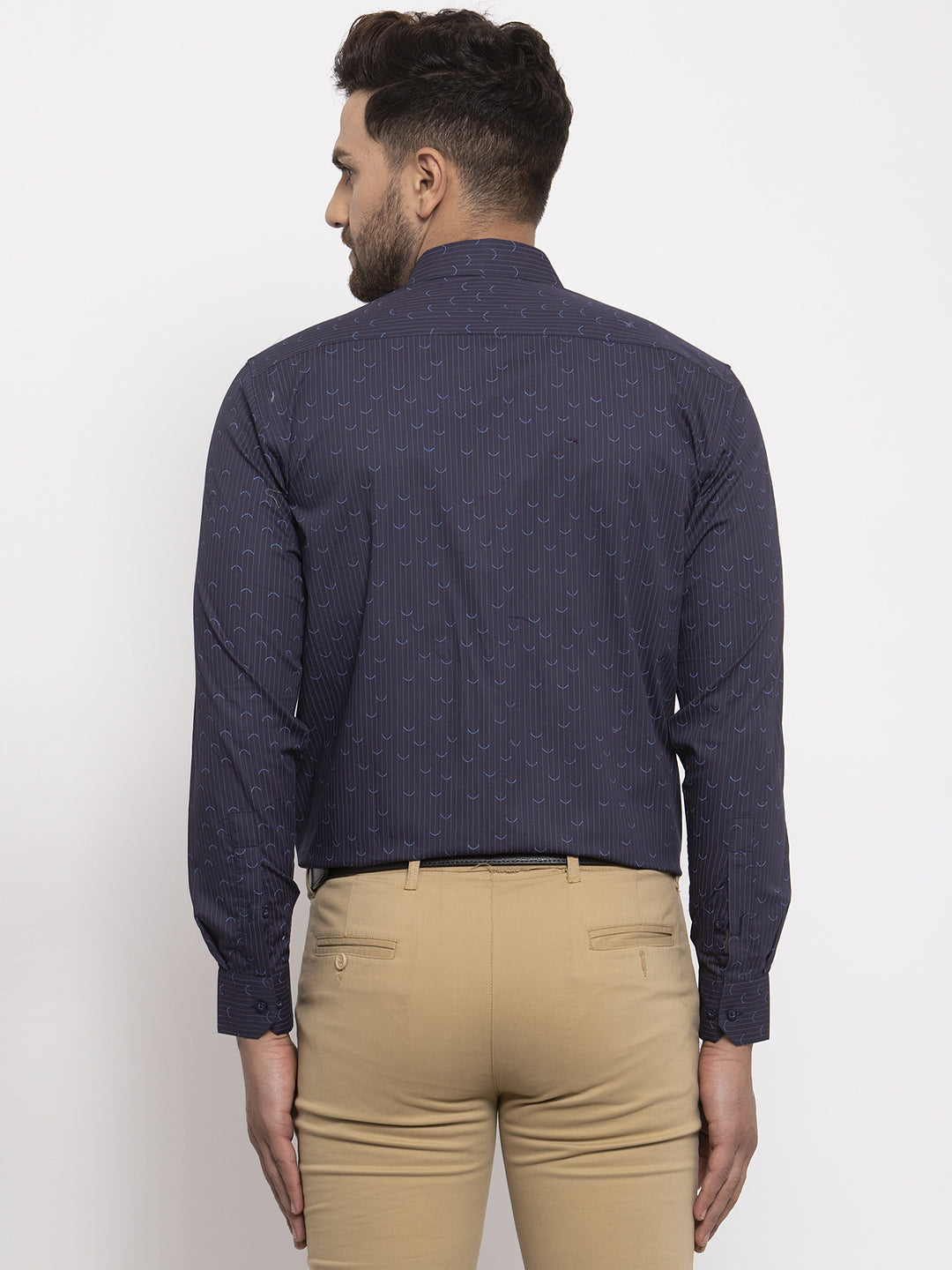 Jainish Navy Men's Cotton Printed Formal Shirt's ( SF 773Navy ) - Distacart