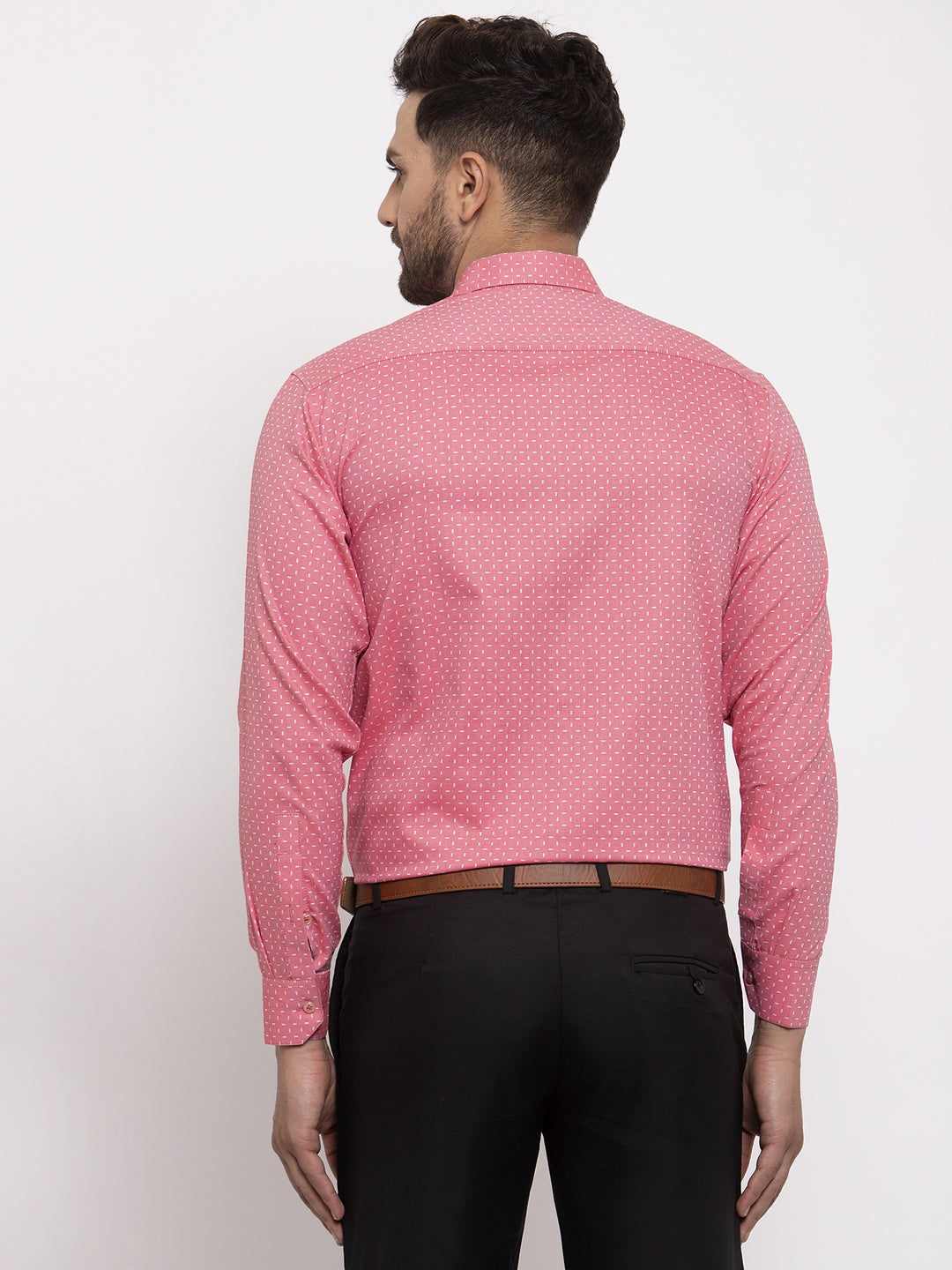 Jainish Red Men's Cotton Printed Formal Shirt's ( SF 774Coral ) - Distacart
