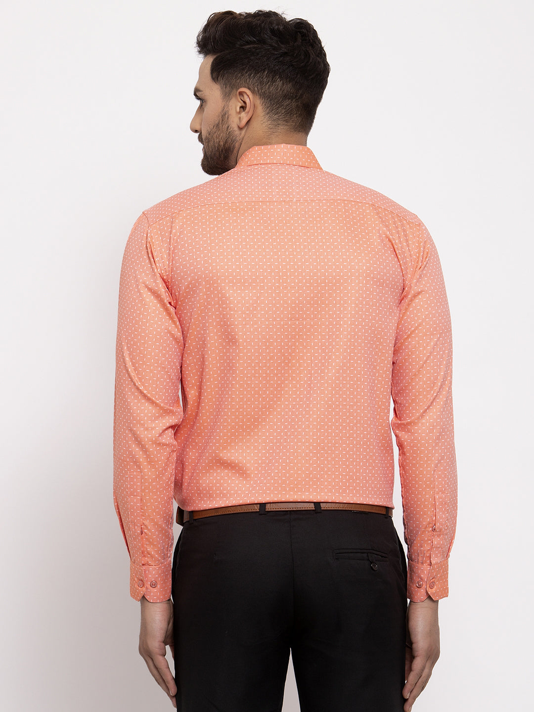 Jainish Peach Men's Cotton Printed Formal Shirt's ( SF 774Peach ) - Distacart