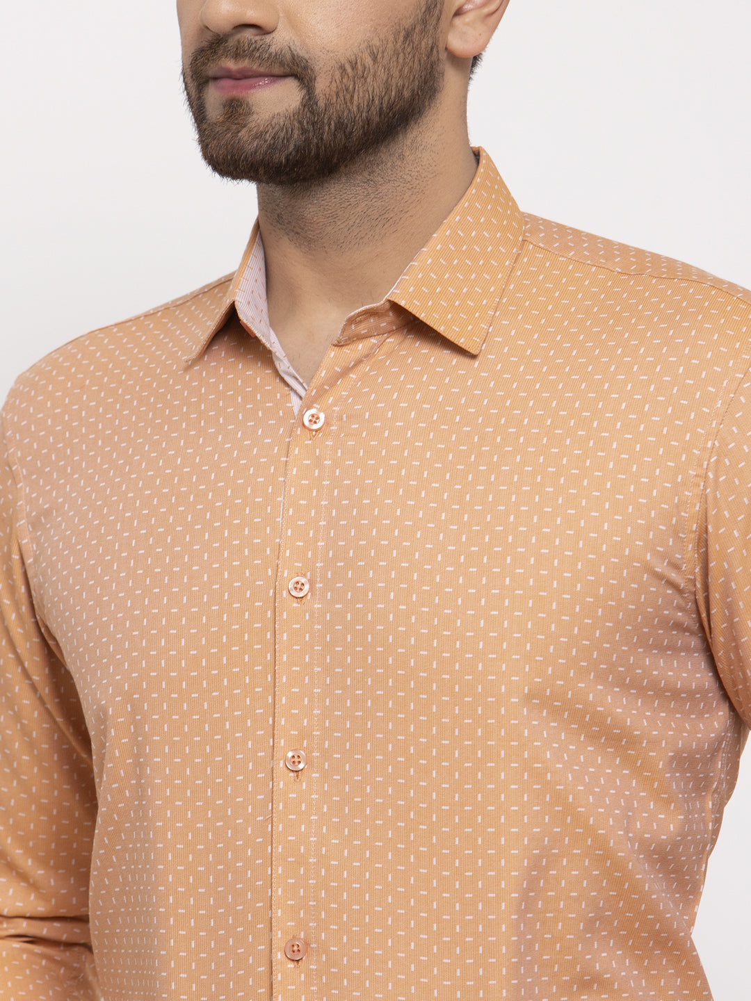 Jainish Brown Men's Cotton Printed Formal Shirt's ( SF 774Rust ) - Distacart