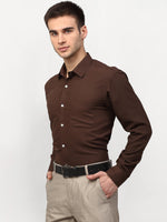 Thumbnail for Jainish Brown Men's Solid Formal Shirts ( SF 777Coffee ) - Distacart