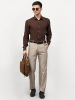 Thumbnail for Jainish Brown Men's Solid Formal Shirts ( SF 777Coffee ) - Distacart
