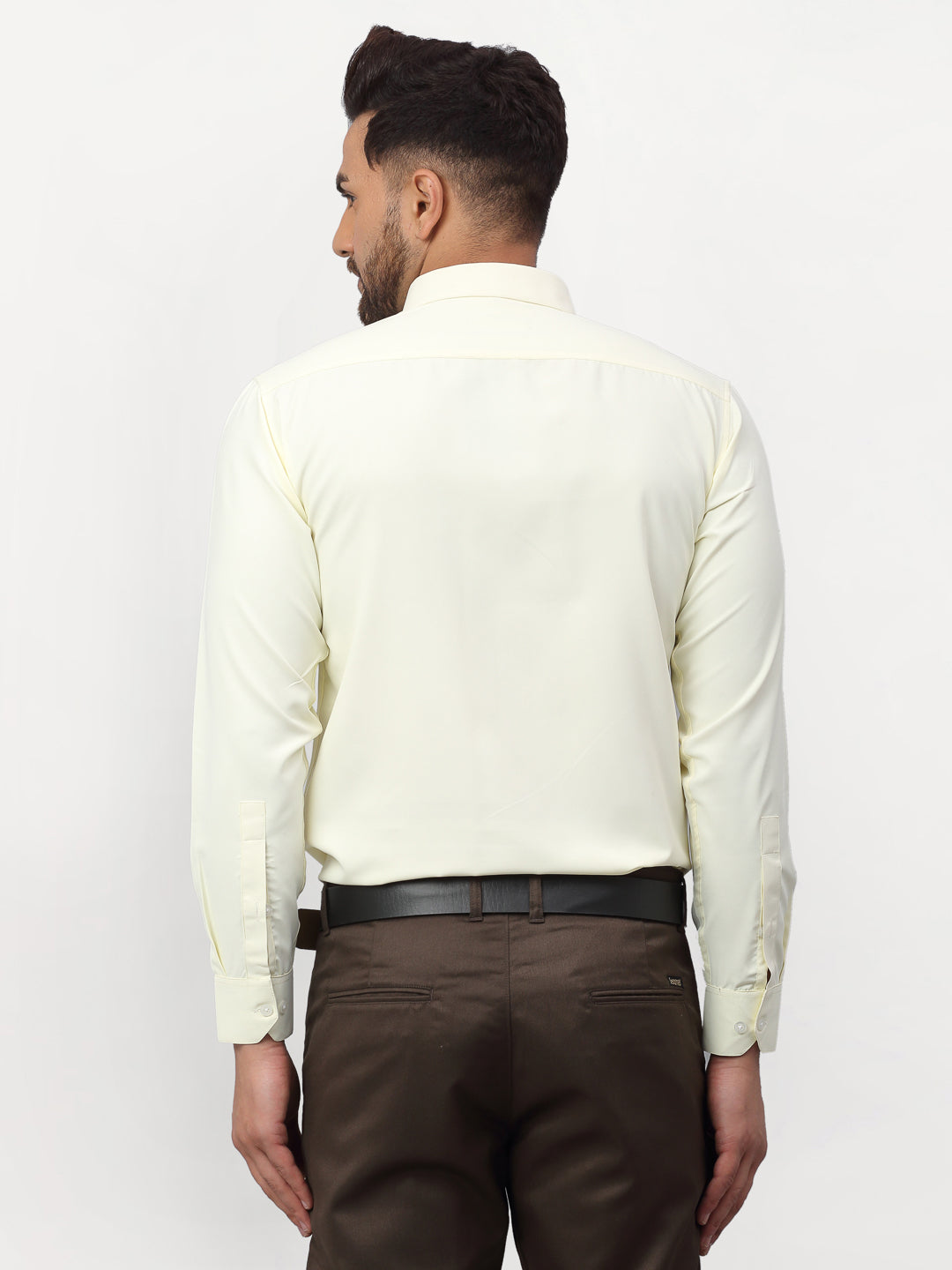 Jainish Yellow Men's Solid Formal Shirts ( SF 777Lemon ) - Distacart