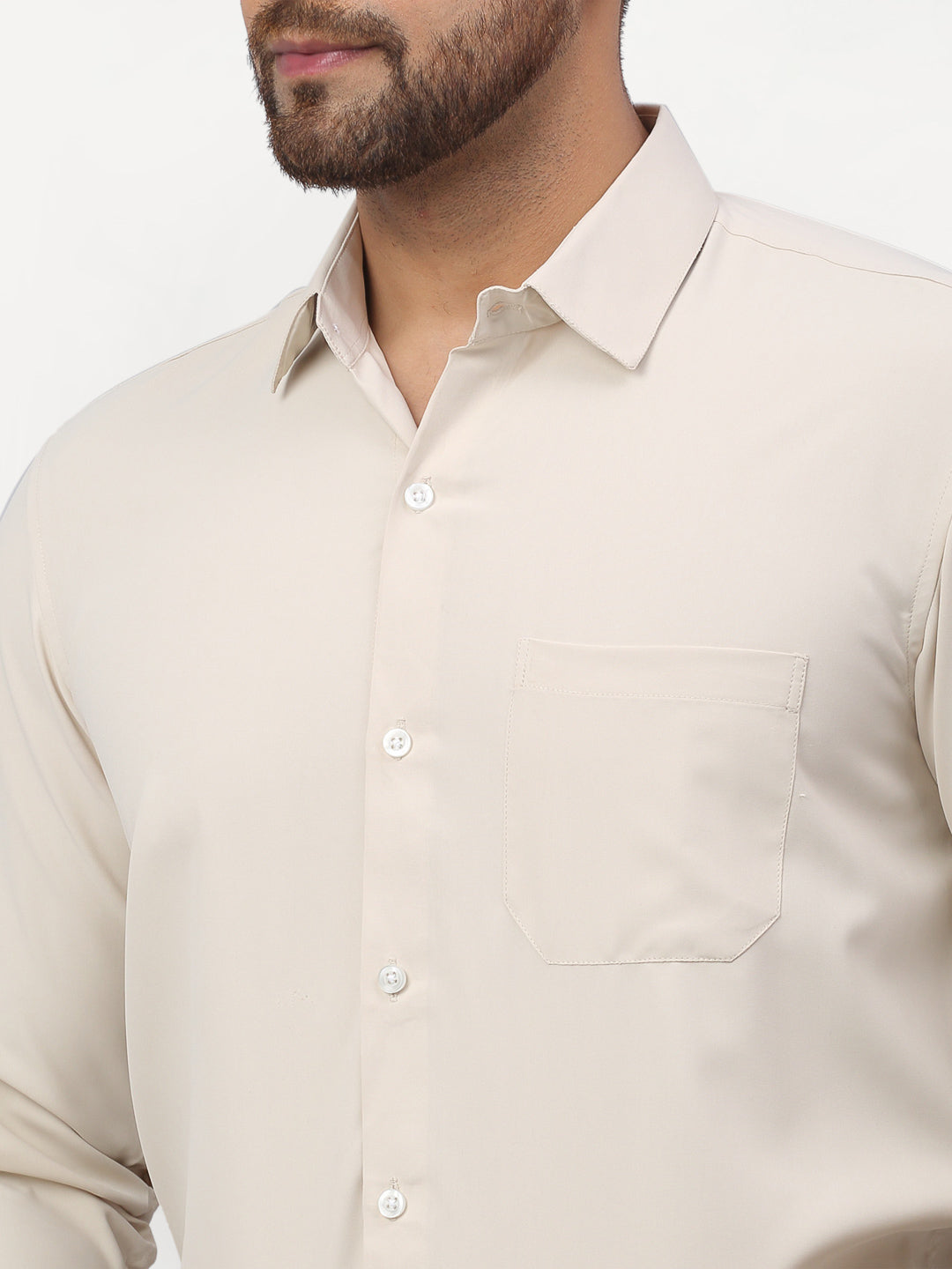 Jainish Beige Men's Solid Formal Shirts ( SF 777Light-Beige ) - Distacart