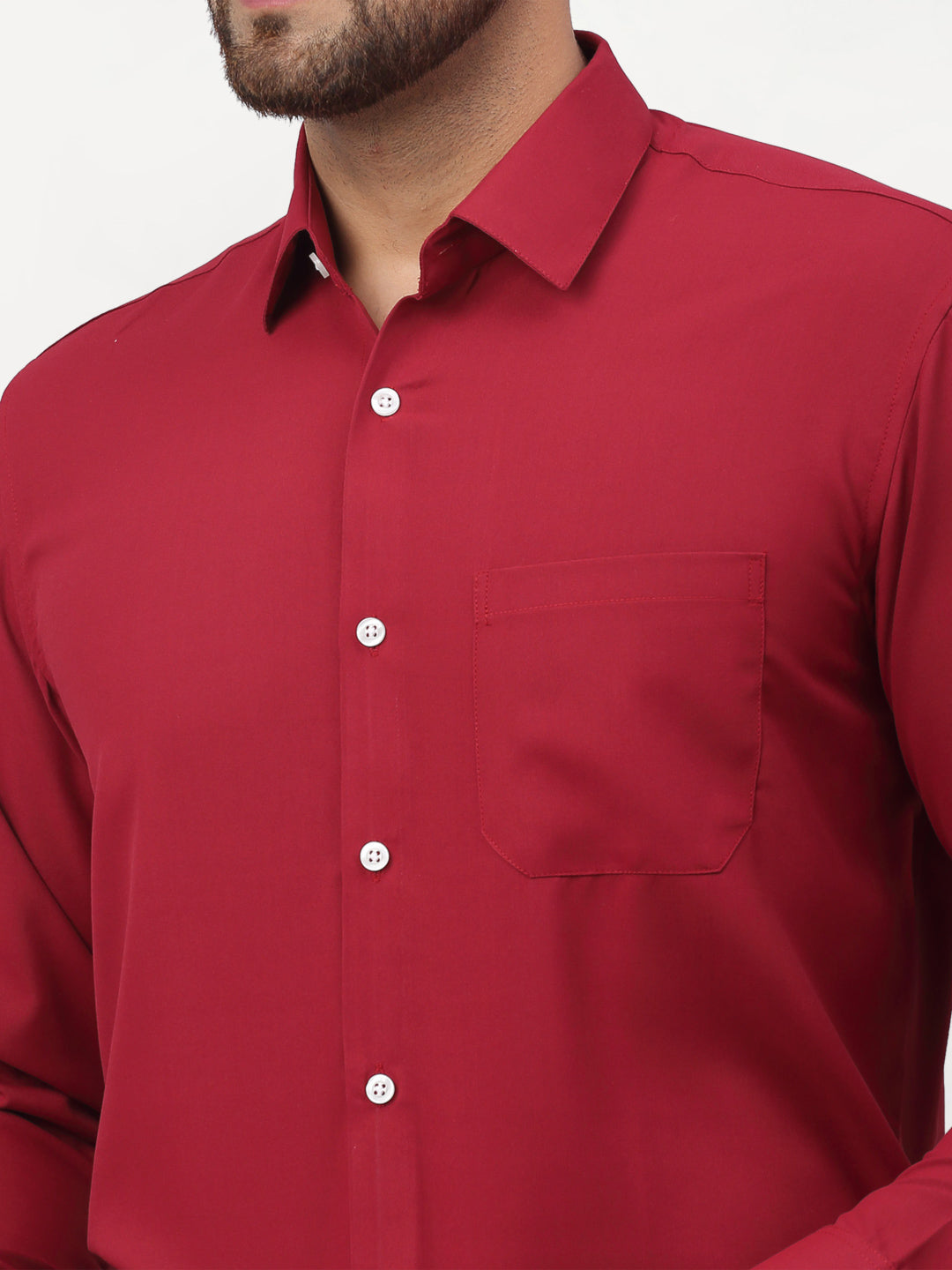 Jainish Maroon Men's Solid Formal Shirts ( SF 777Maroon ) - Distacart