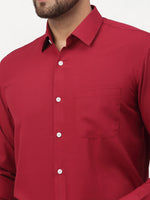Thumbnail for Jainish Maroon Men's Solid Formal Shirts ( SF 777Maroon ) - Distacart