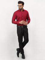 Thumbnail for Jainish Maroon Men's Solid Formal Shirts ( SF 777Maroon ) - Distacart