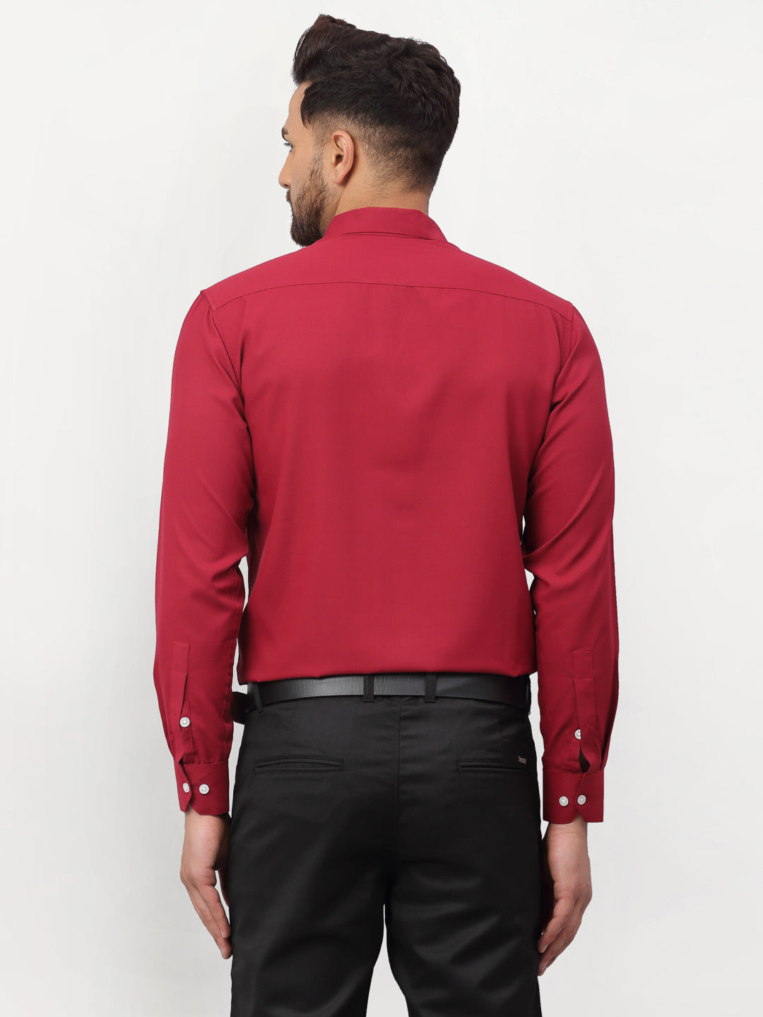 Jainish Maroon Men's Solid Formal Shirts ( SF 777Maroon ) - Distacart